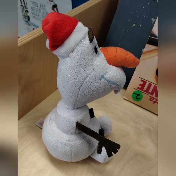 ✓TY Beanie Baby - OLAF the Snowman Sparkle With SANTA HAT (Frozen Movie) 7in - Picture 9 of 14